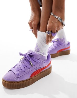 Puma x Fenty creeper sneakers in purple with gum sole