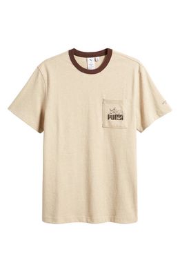 PUMA x Noah Pocket Ringer T-Shirt in Desert Tan Heather