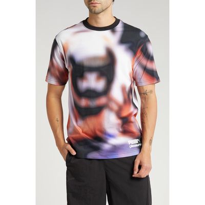 PUMA x PLEASURES Allover Graphic T-Shirt in Puma White at Nordstrom, Size Large