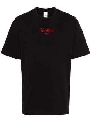 PUMA x PLEASURES embroidered-logo T-shirt - Black