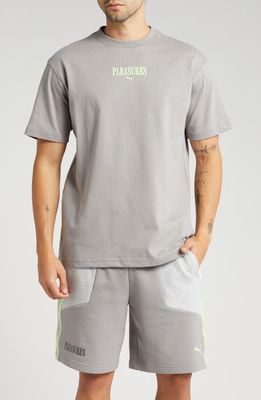 PUMA x PLEASURES Logo T-Shirt in Stormy Slate at Nordstrom, Size Small