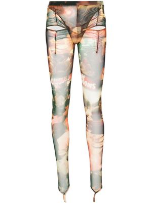 Puppets and Puppets Carly graphic-print leggings - Orange