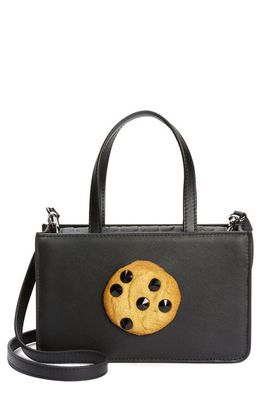 Puppets and Puppets Jewel Cookie Leather Top Handle Bag in Black