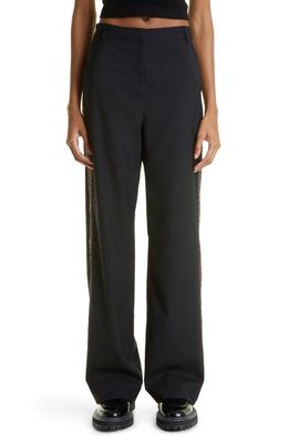 Puppets and Puppets Metallic Outseam Tuxedo Trousers in Black