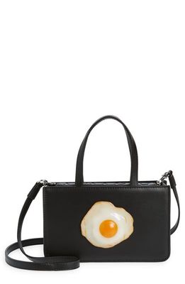 Puppets and Puppets Small Egg Top Handle Bag in Black