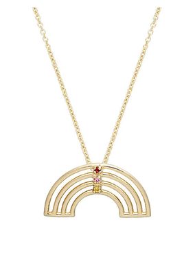 Pura Arcoiris Goldtone, Ruby & Sapphire Pendant Necklace