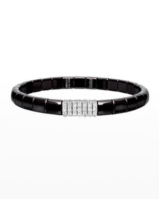 Pura Matte Black Ceramic & 18K White Gold Bracelet with Diamonds, 0.49 tdcw