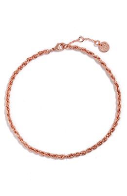 Pura Vida Twisted Rope Chain Anklet in Rose Gold