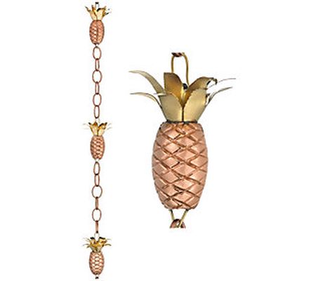 Pure Copper Pineapple 8.5' Rain Chain by Good D irections