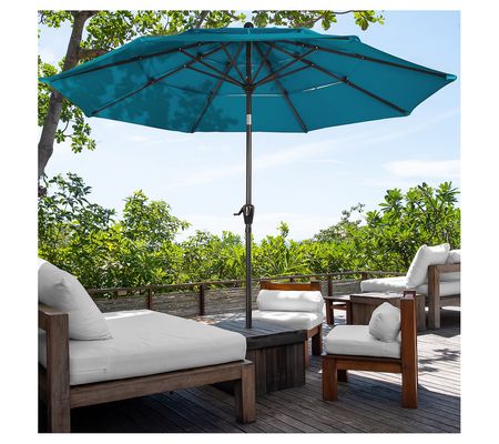 Pure Garden 10FT Patio Umbrella 3-Tiered Sunsha de Button Tilt