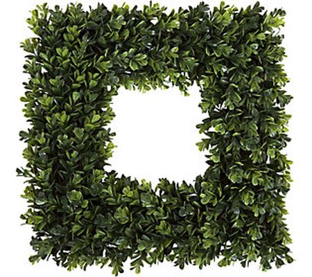 Pure Garden 16.5" Square Boxwood Wreath