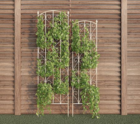 Pure Garden 2 Garden Trellises For Climbing and Potted Plants
