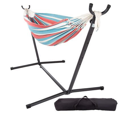Pure Garden 2-Person Hammock with Stand Brazili an-Style Swing