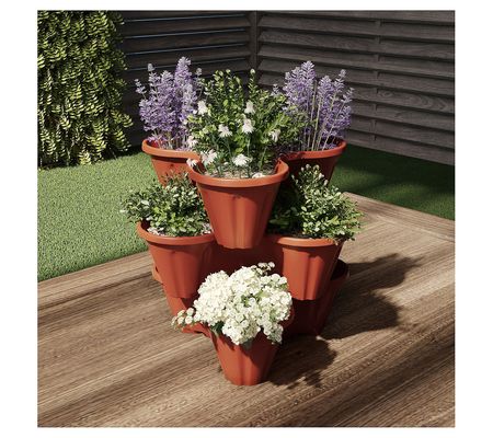 Pure Garden 3-Tier Stacking Flower Pots