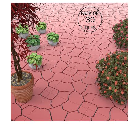 Pure Garden 30 Pack Deck Tiles for Balcony, Por ch, and Garage