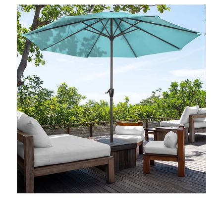 Pure Garden 9' Easy Crank Patio Umbrella Vented Canopy