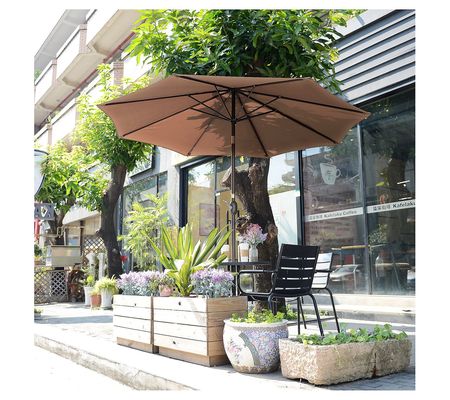 Pure Garden 9-Foot Patio Umbrella Easy Crank Ta ble Umbrella