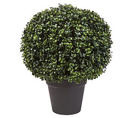 Pure Garden Decorative Potted Faux Boxwood Topi ary