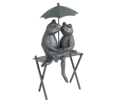Pure Garden Frog Couple Whimsical Romantic Anim al Figurine