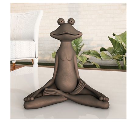 Pure Garden Meditating Zen Yoga Toad Sculpture Garden Statue