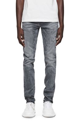 PURPLE BRAND Abrasions Skinny Jeans in Grey