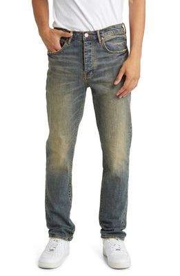 PURPLE BRAND Aged Straight Leg Jeans in Mid Indigo