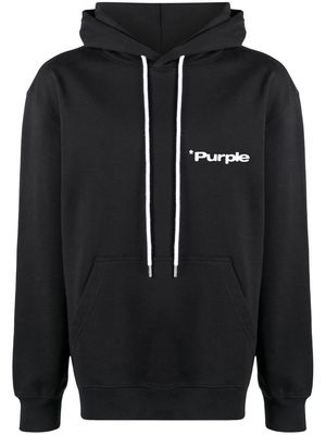 Purple Brand Black Logo Print Hoodie