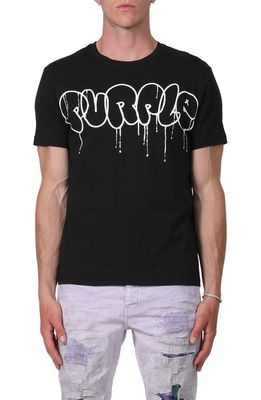 PURPLE BRAND Clean Cotton Graphic Tee in Black Beauty