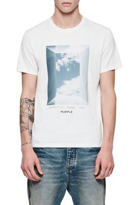 PURPLE BRAND Cloud Art Graphic T-Shirt in White