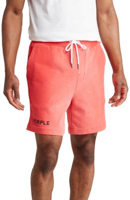 PURPLE BRAND Cotton French Terry Shorts in Poppy Red
