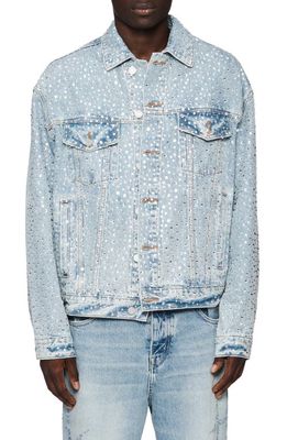 PURPLE BRAND Crystal Galore Denim Jacket in Light Indigo