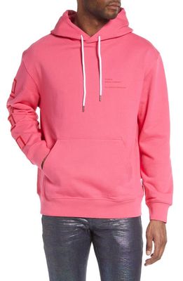 PURPLE BRAND Embroidered French Terry Hoodie in Hoody-W. h. Pink