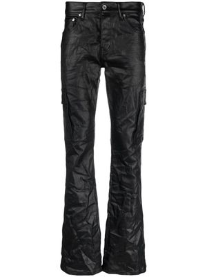 Purple Brand faux-leather bootcut trousers - Black