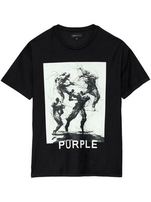 Purple Brand Fight cotton T-shirt - Black