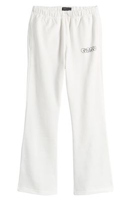 PURPLE BRAND Flare Leg Fleece Sweatpants in White