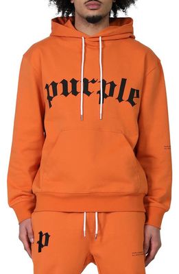 PURPLE BRAND Gothic French Terry Graphic Hoodie in Marmalade