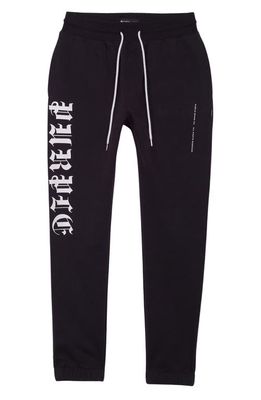 PURPLE BRAND Gothic Logo French Terry Joggers in Black Beauty