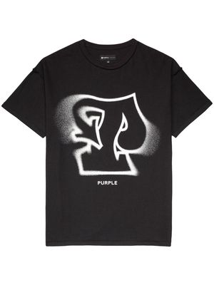 Purple Brand graffiti-print cotton T-shirt - BLACK
