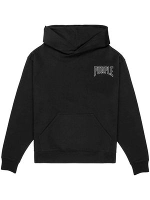 Purple Brand graphic-print cotton hoodie - Black