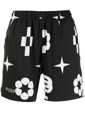 Purple Brand Jumbo Monogram swim shorts - Black