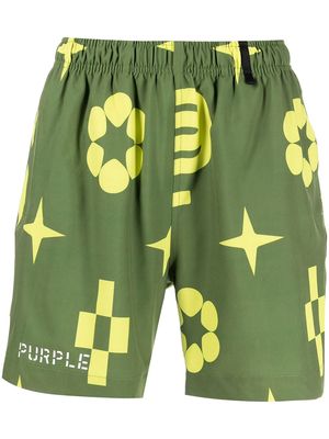 Purple Brand Jumbo Monogram swim shorts - Green