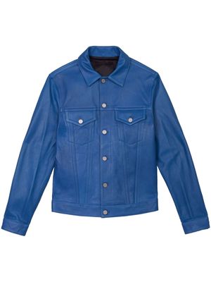 Purple Brand leather shirt jacket - Blue