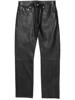 Purple Brand leather straight-leg trousers - Black
