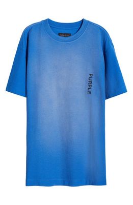 PURPLE BRAND Logo Cotton Graphic T-Shirt in Blue