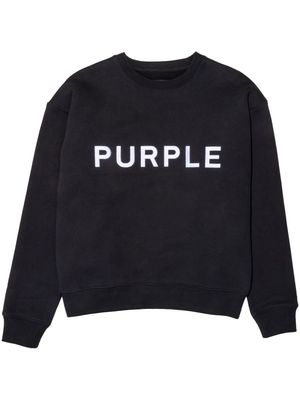 Purple Brand logo-embroidered cotton sweatshirt - Black