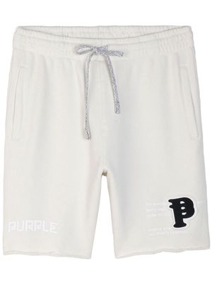Purple Brand logo-patch cotton track shorts - White