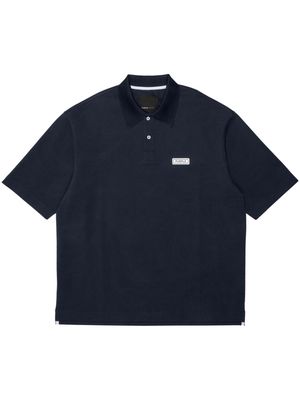 Purple Brand logo-patch polo shirt - Black