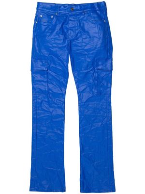 Purple Brand logo-patch straight-leg trousers - Blue