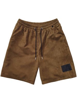 Purple Brand logo-patch track shorts - Brown