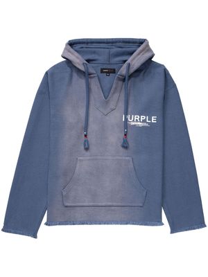 Purple Brand logo-print beach hoodie - Blue